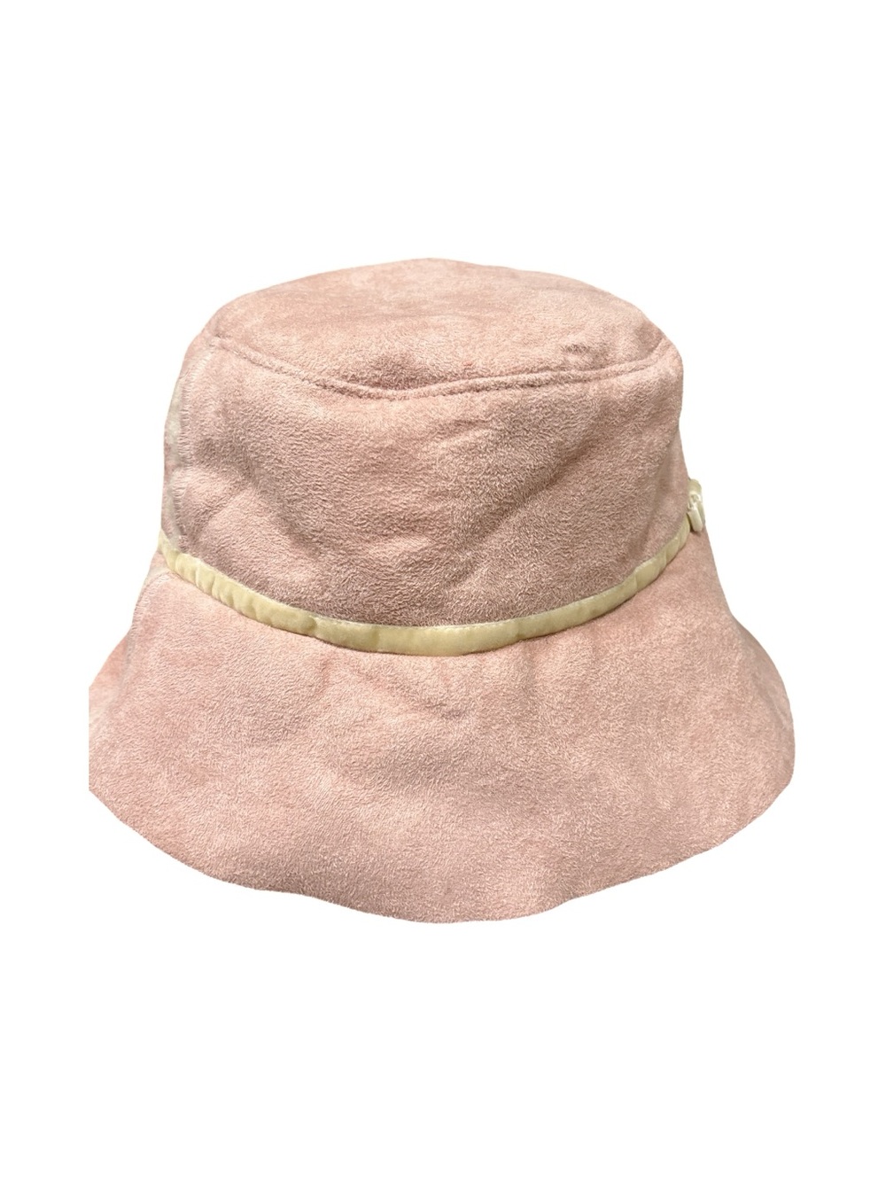 Vintage American Eagle Outfitters Pink Suede Shearling Bucket Hat Y2K McBling